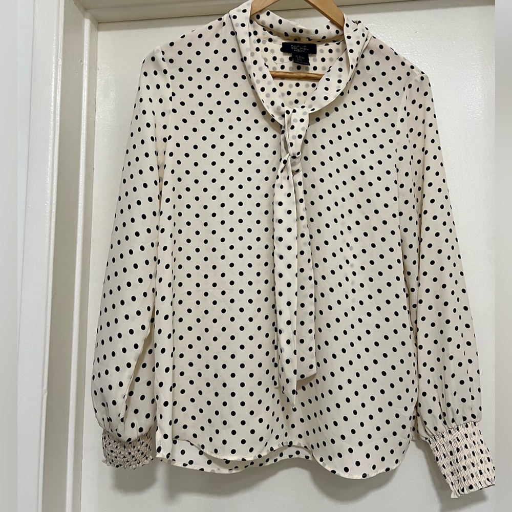 RACHEL Rachel Roy Black and White Polka Dot Blouse
